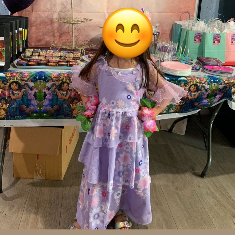 Pre-owned Isabella Encanto inspired Floral Purple Kids Costume size 5/6